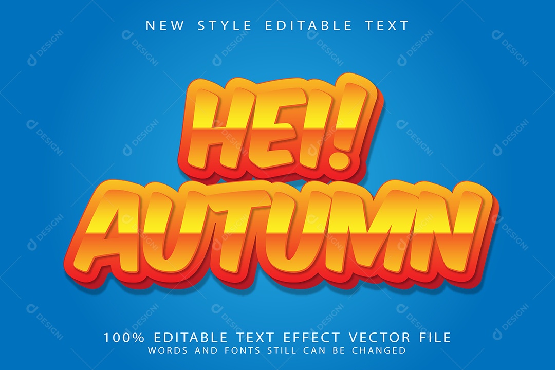 Efeito de Texto Olá Outono Vetor EPS Editável