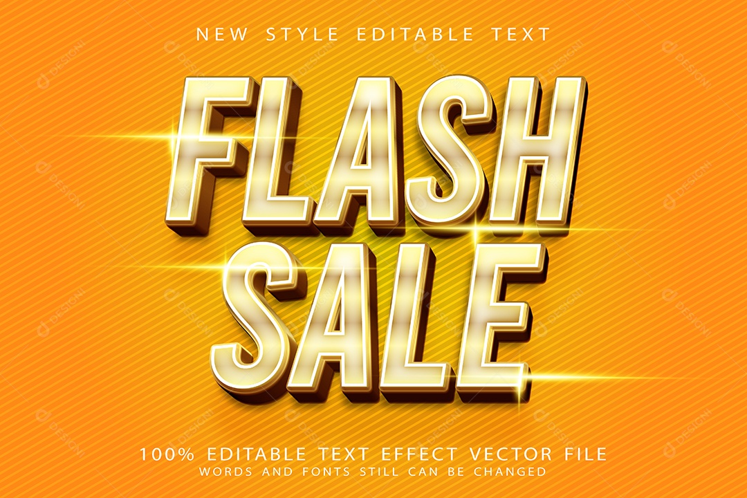 Efeito de Texto Venda Relâmpago Vetor EPS Editável