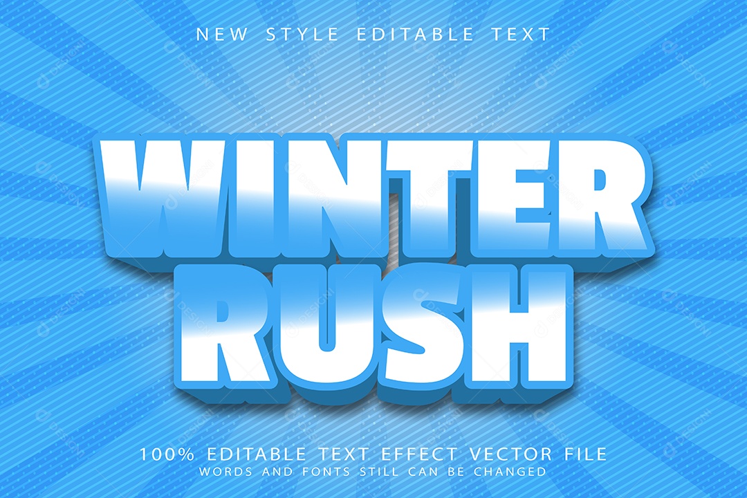 Efeito de Texto Corrida de Inverno Vetor EPS Editável