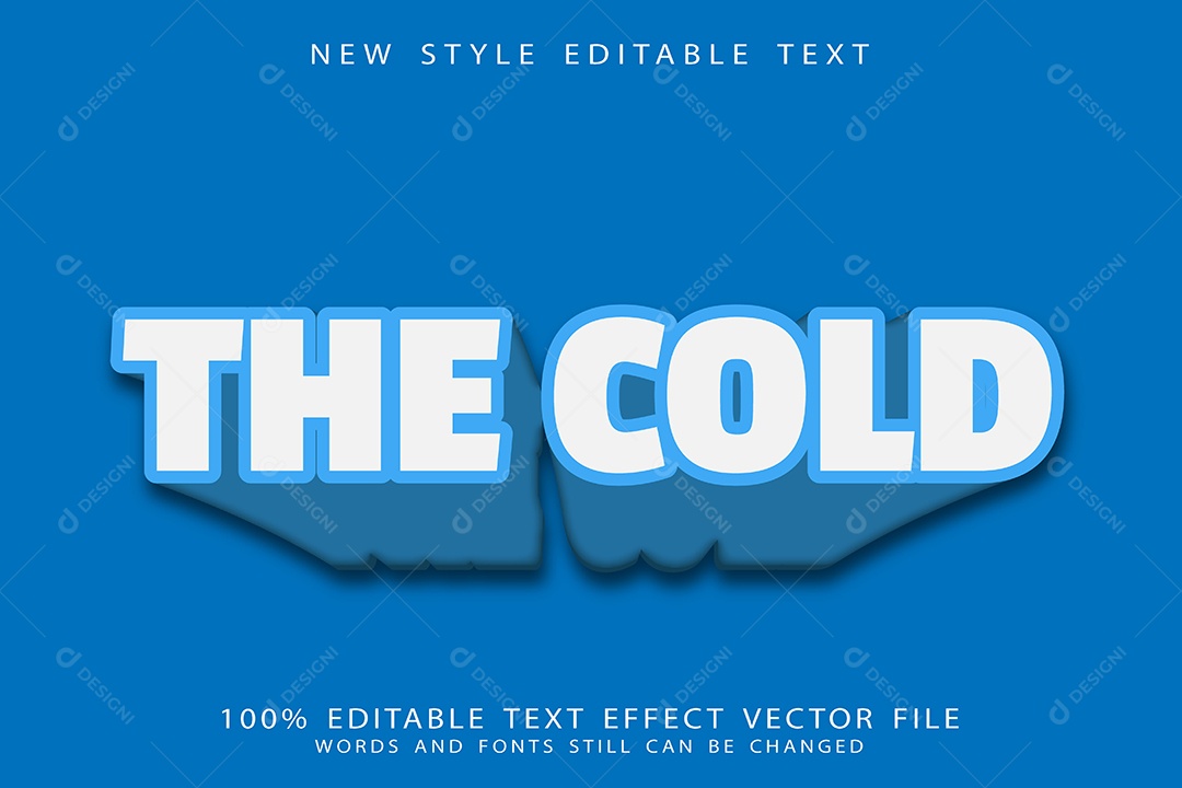 Efeito de Texto O Frio Vetor EPS Editável