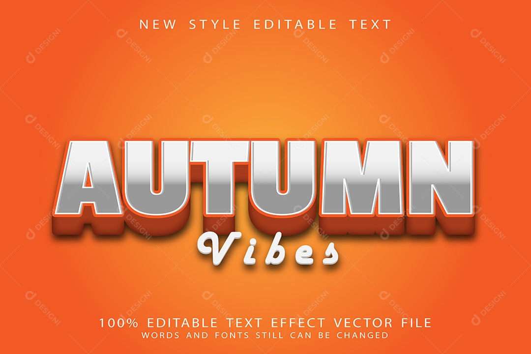 Efeito de Texto Vibrações de Outono Vetor EPS Editável