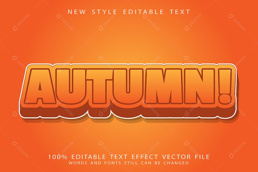 Efeito de Texto Outono Vetor EPS Editável
