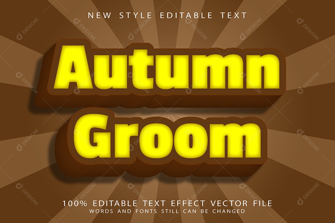 Efeito de Texto Noivo de Outono Vetor EPS Editável