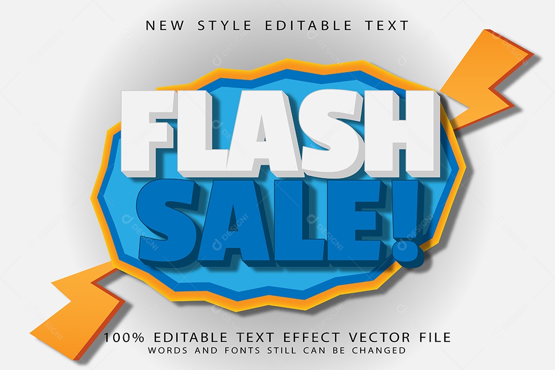 Efeito de Texto Venda Relâmpago Vetor EPS Editável