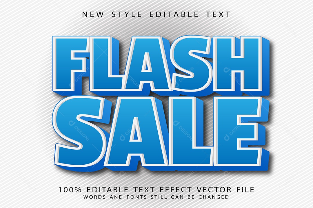 Efeito de Texto Venda Relâmpago Vetor EPS Editável