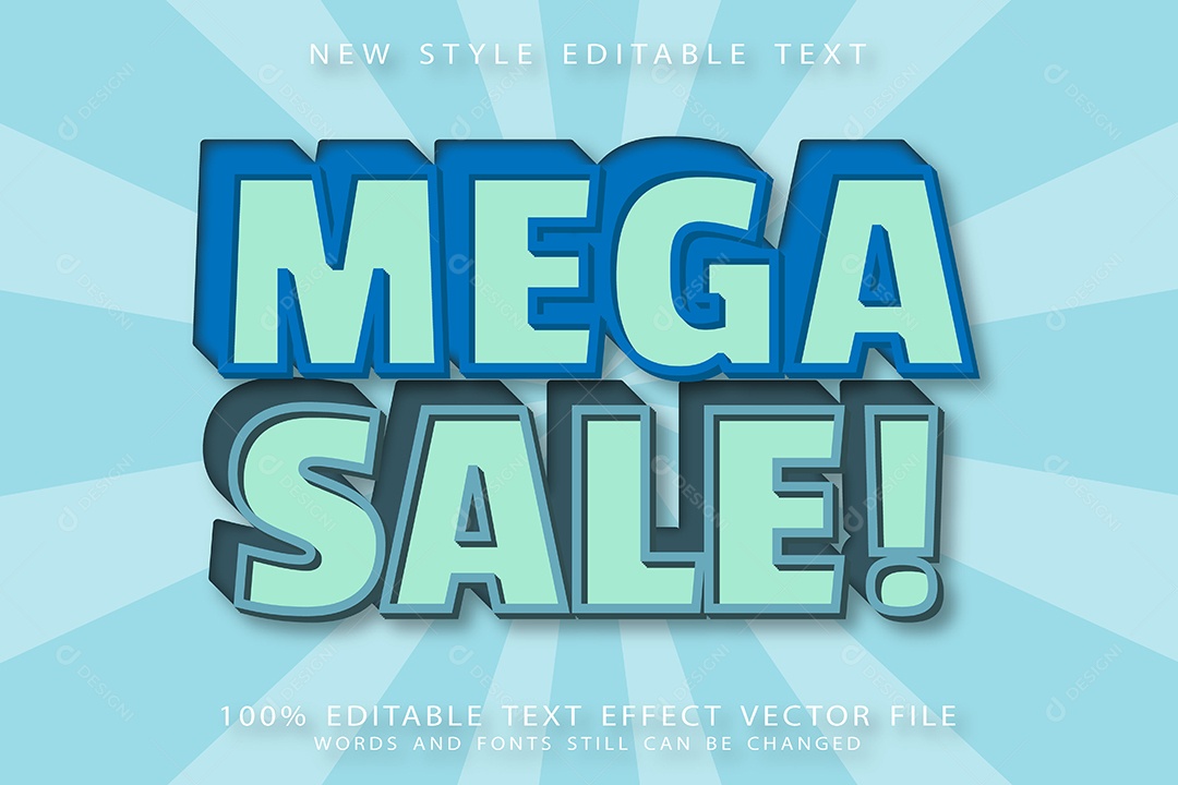 Efeito de Texto Mega Venda Vetor EPS Editável