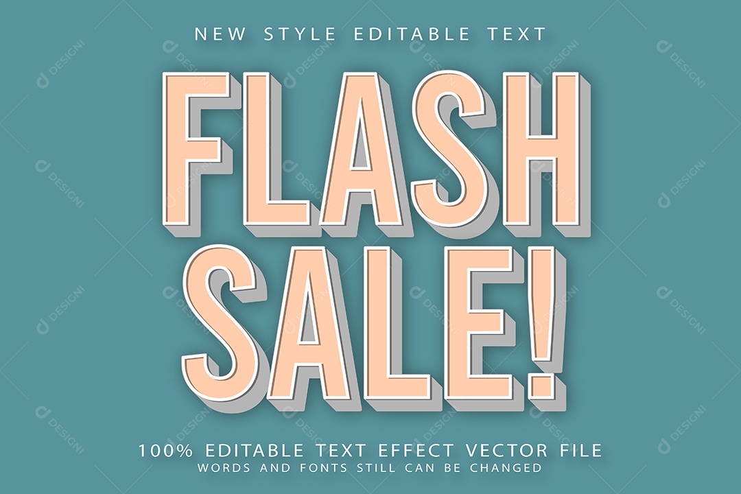 Efeito de Texto Venda Relâmpago Vetor EPS Editável