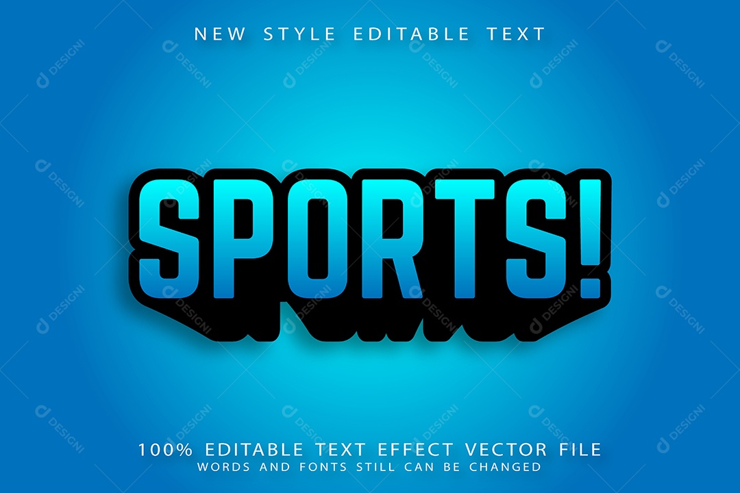 Efeito de Texto Esportes Vetor EPS Editável