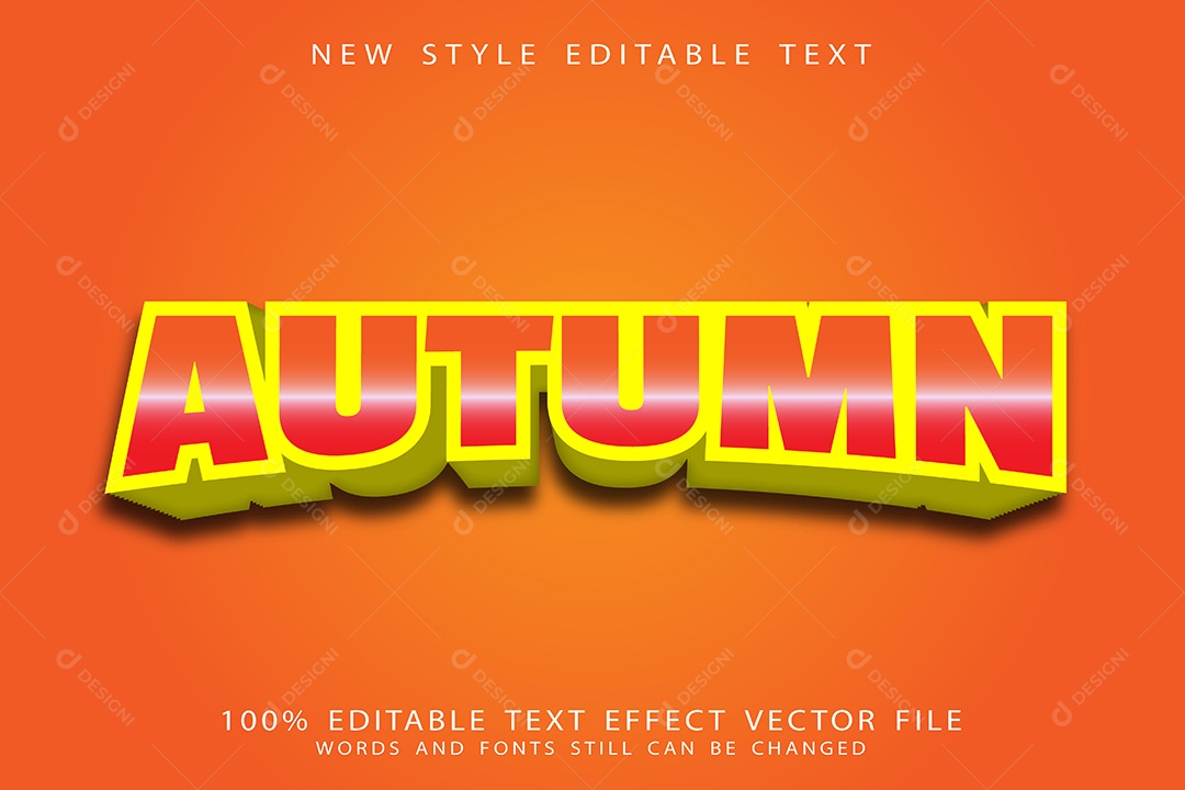 Efeito de Texto Outono Vetor EPS Editável