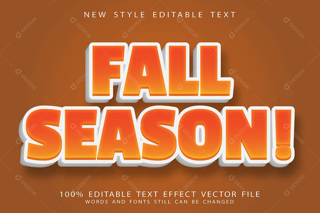 Efeito de Texto Temporada de Outono Vetor EPS Editável