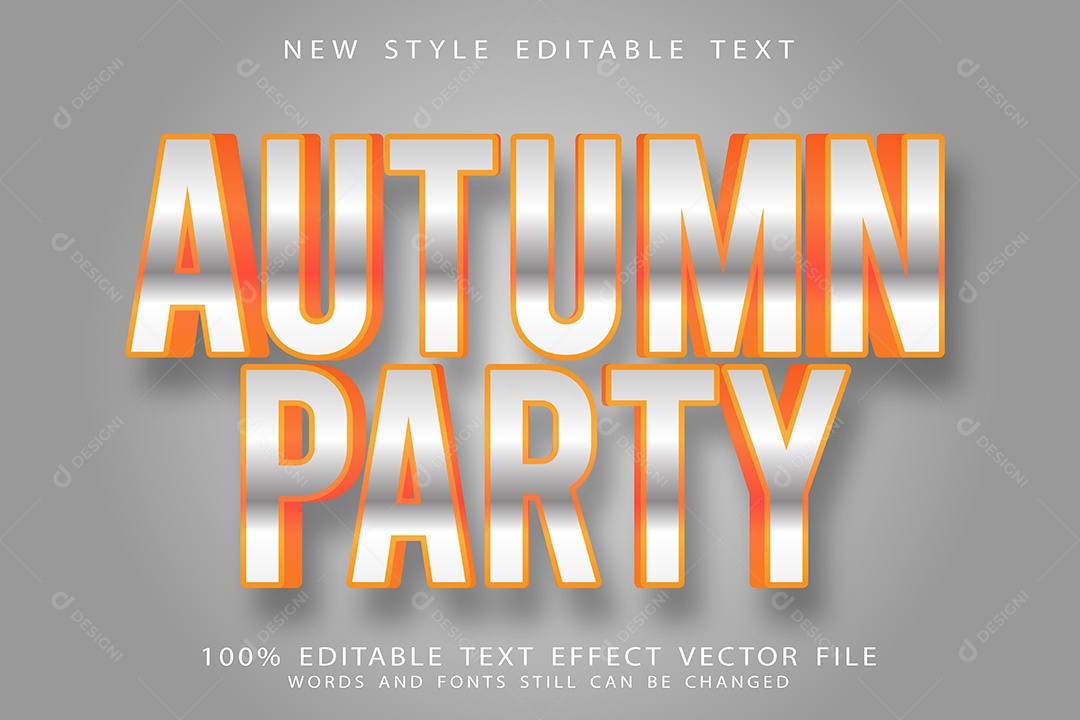 Efeito de Texto Festa de Outono Vetor EPS Editável