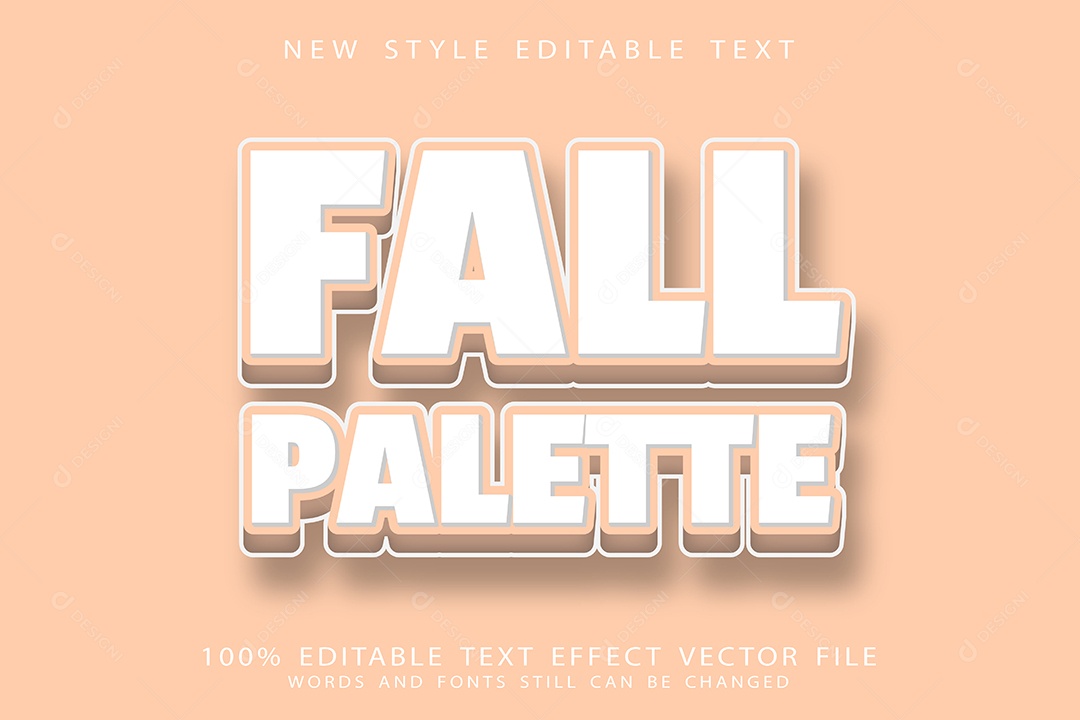 Efeito de Texto Paleta de Outono Vetor EPS Editável