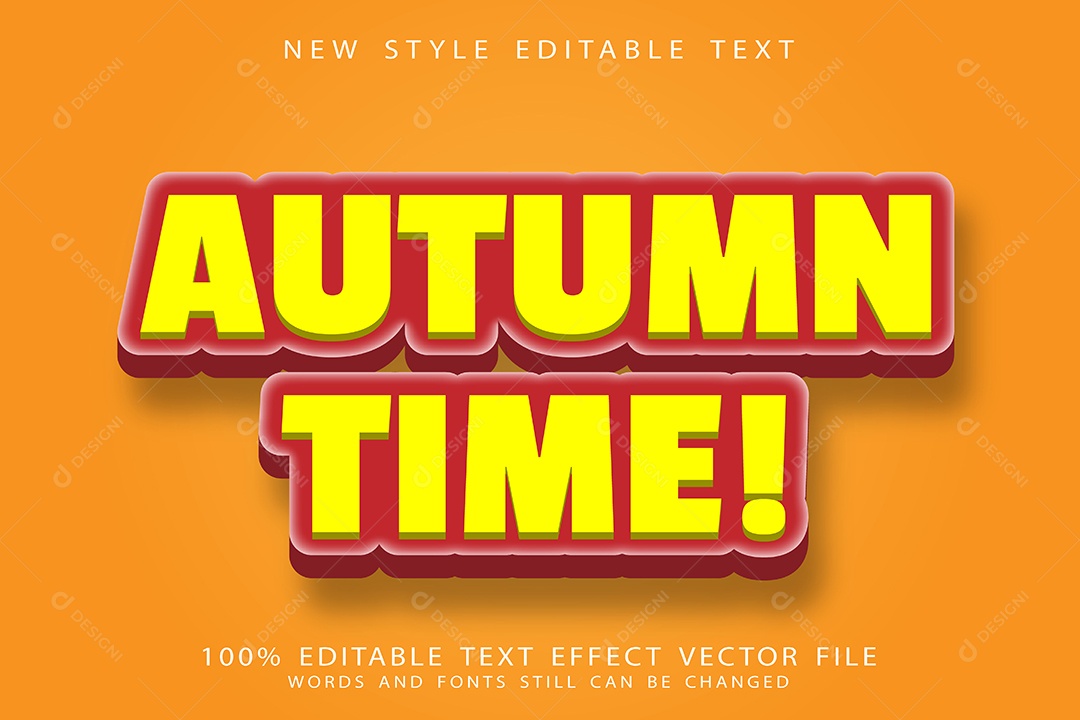 Efeito de Texto Tempo de Outono Vetor EPS Editável