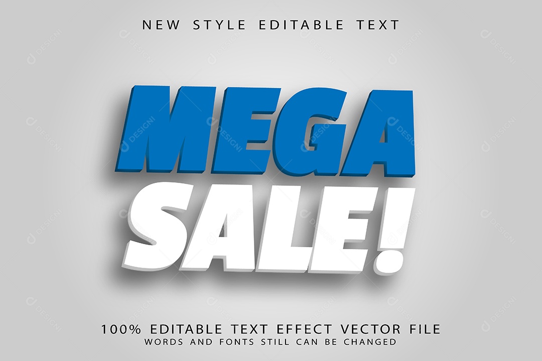 Efeito de Texto Mega Venda Vetor EPS Editável