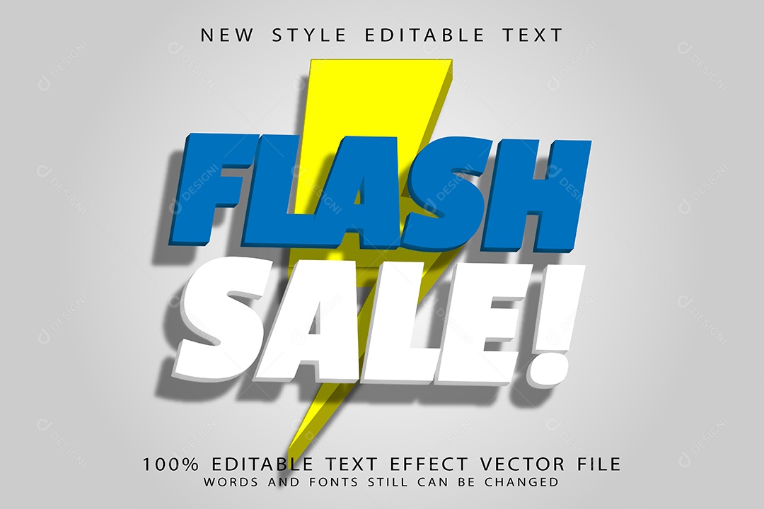 Efeito de Texto Venda  Relâmpago Vetor EPS Editável