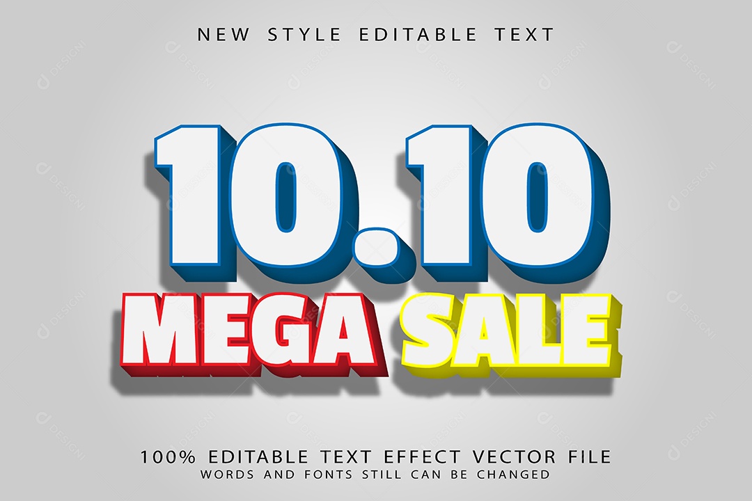 Efeito de Texto Mega Venda Vetor EPS Editável