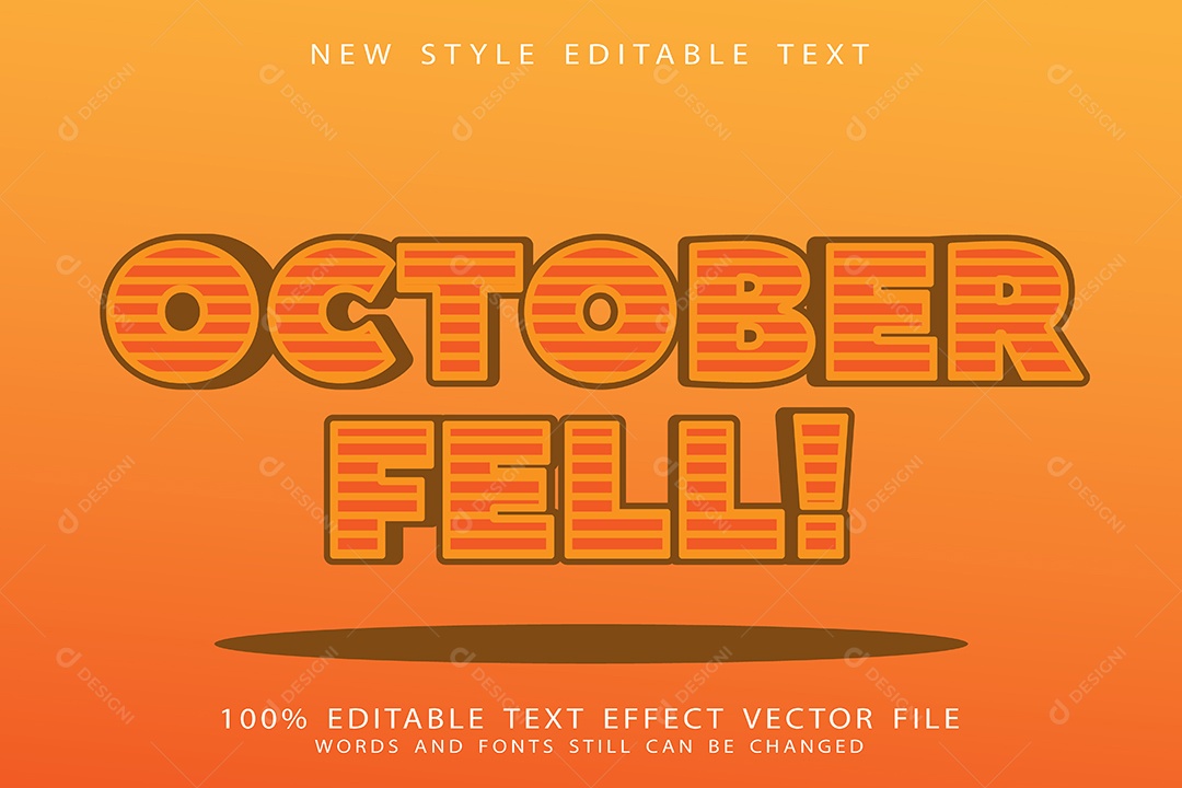 Efeito de Texto Outubro Caiu Vetor EPS Editável