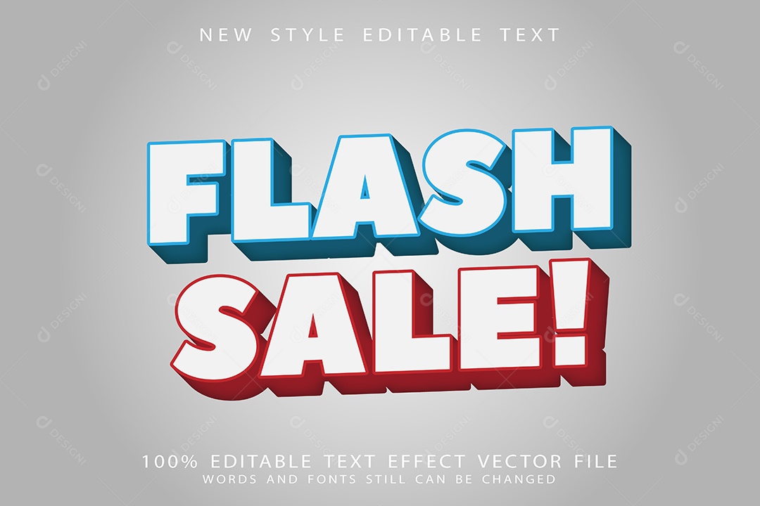 Efeito de Texo Venda  Relâmpago Vetor EPS Editável