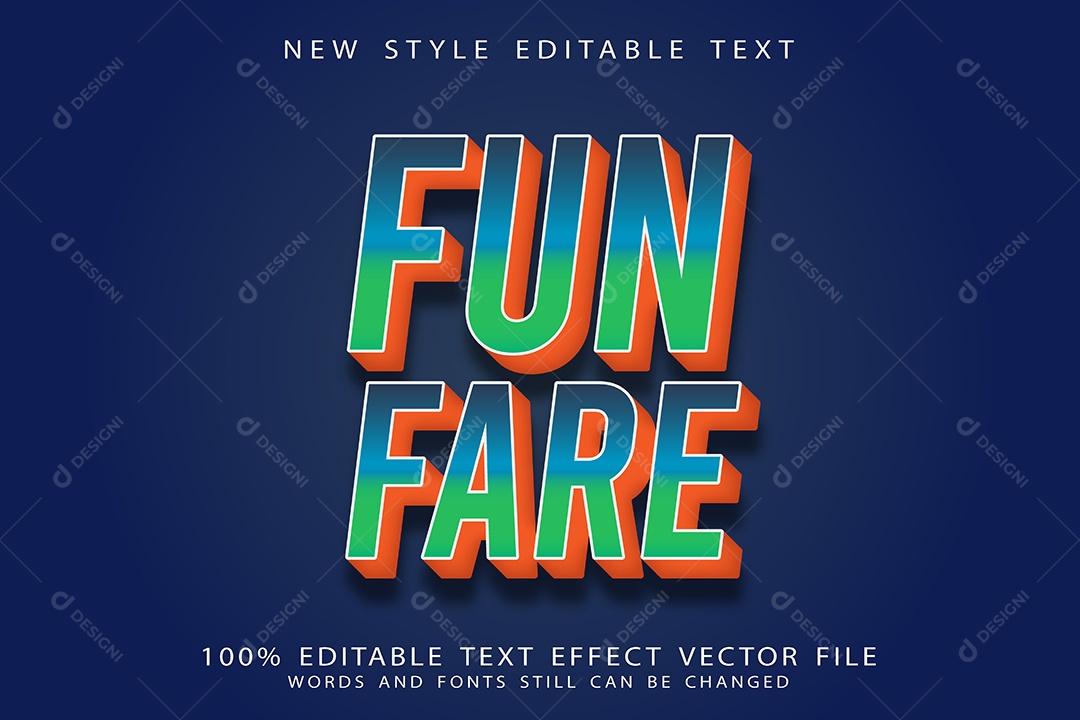 Efeito de Texto Tarifa Divertida Vetor EPS Editável