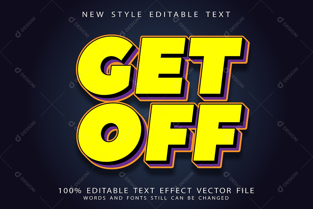 Efeito de Texto Sair Vetor EPS Editável