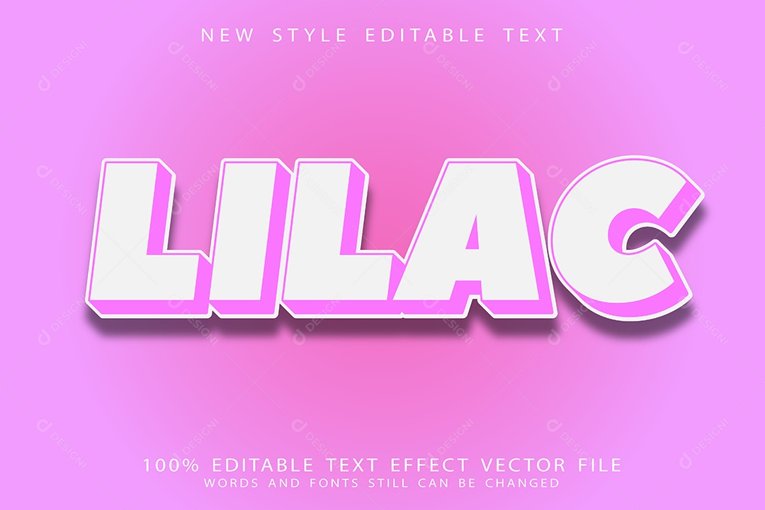 Efeito de Texto Lilás Vetor EPS Editável