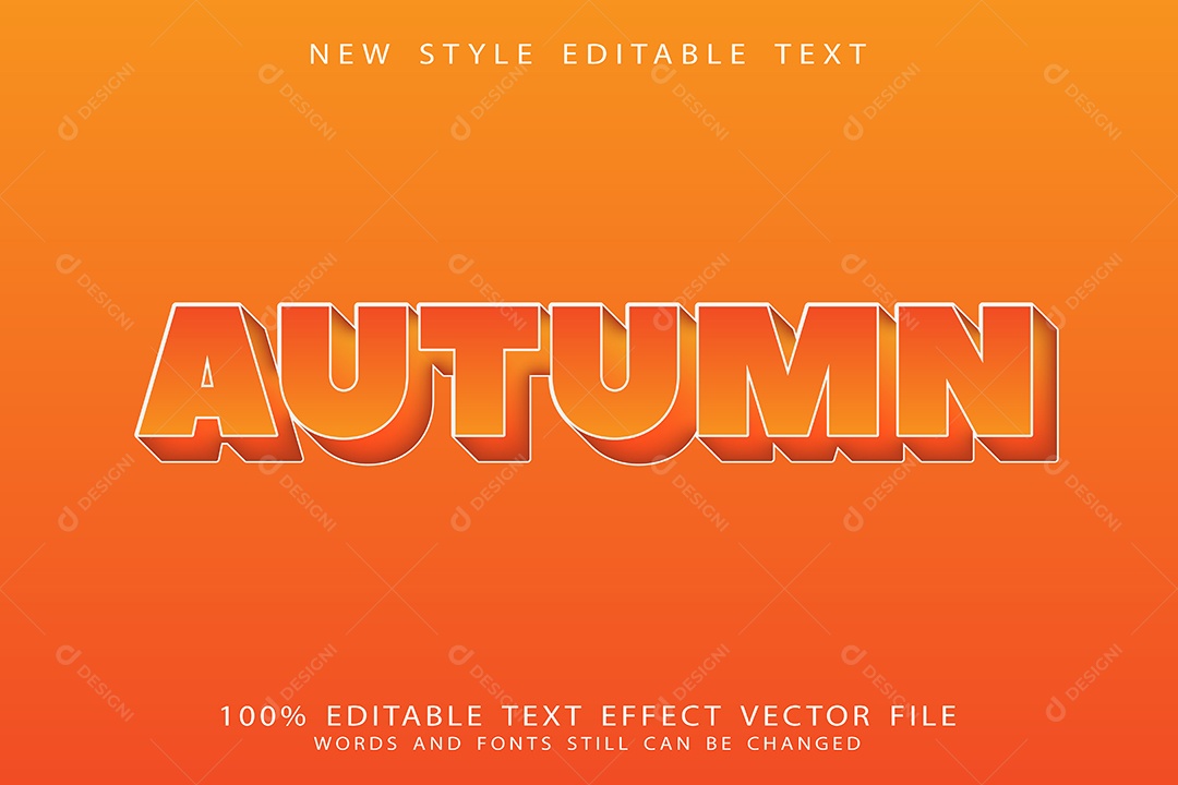 Efeito de Texto Outono Vetor EPS Editável