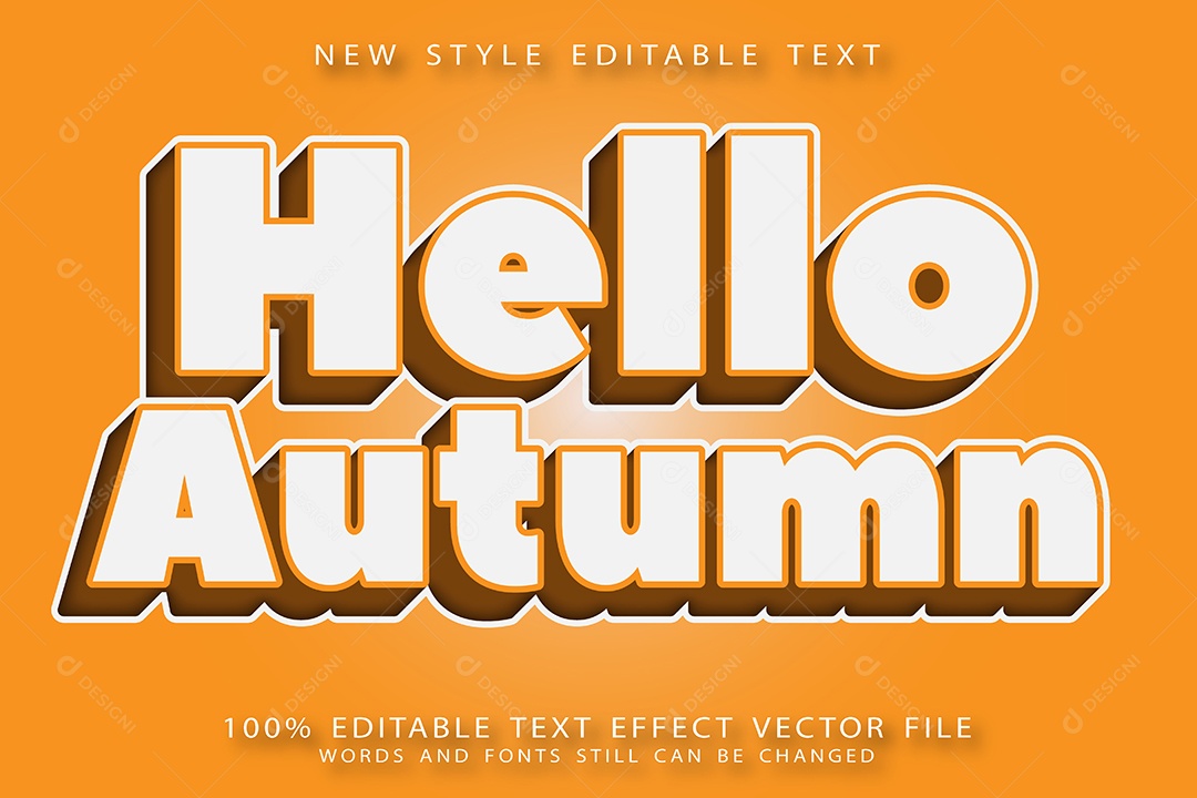 Efeito de Texto Olá Outubro Vetor EPS Editável