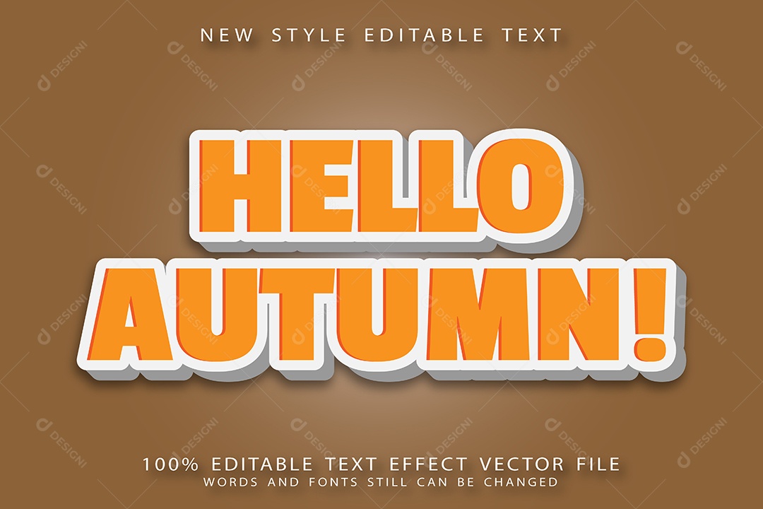 Efeito de Texto Olá Outono Vetor EPS Editável