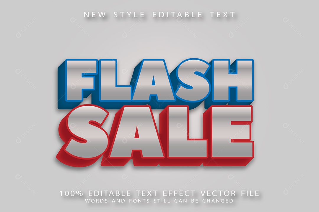 Efeito de Texto Venda Relâmpago Vetor EPS Editável