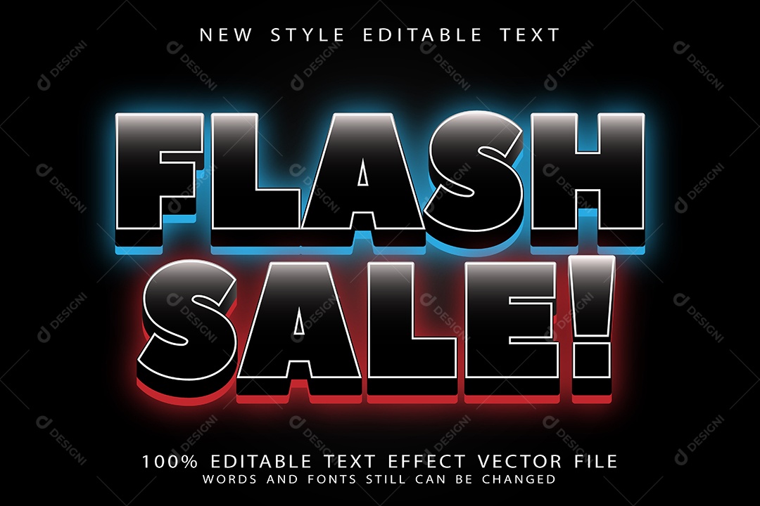 Efeito de Texto Venda Relâmpago Vetor EPS Editável