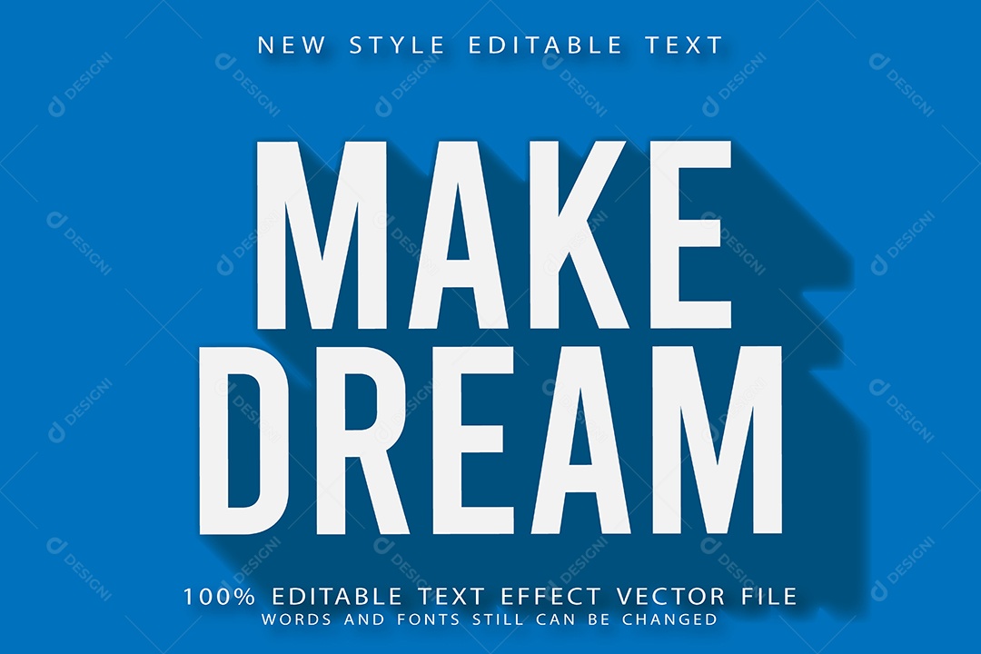 Efeito de Texto Fazer Sonhar Vetor EPS Editável