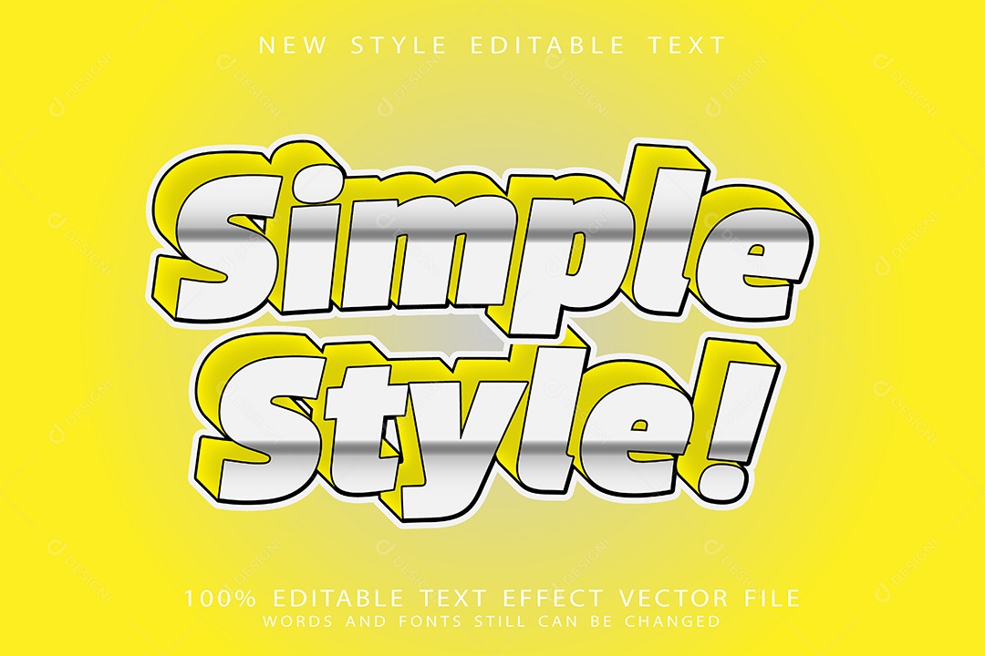 Efeito de Texto Estilo Simples Vetor EPS Editável