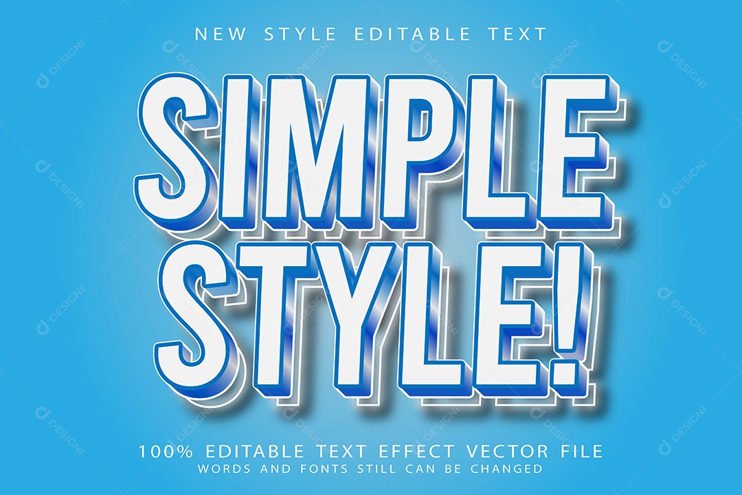 Efeito de Texto Estilo Simples Vetor EPS Editável