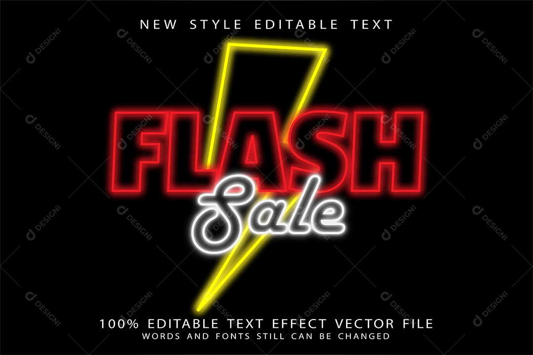 Efeito de Texto Venda Relâmpago Vetor EPS Editável