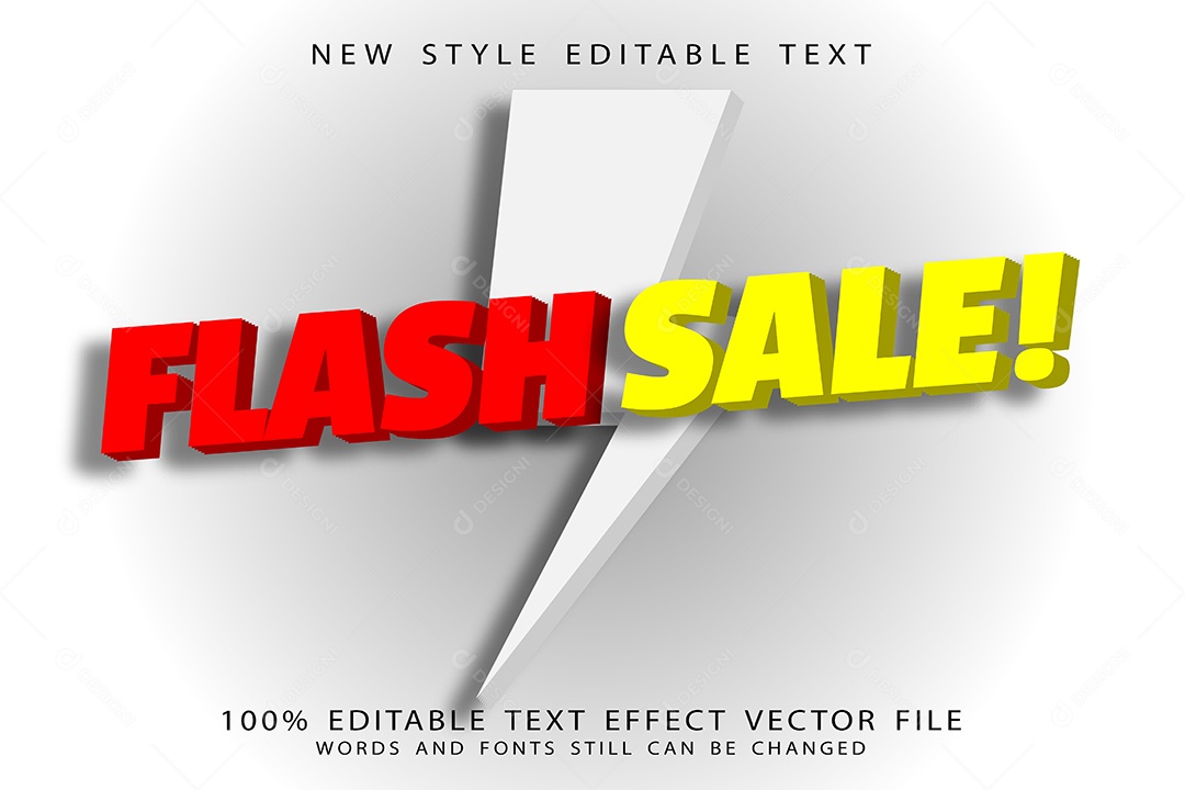 Efeito de Texto Venda Relâmpago Vetor EPS Editável
