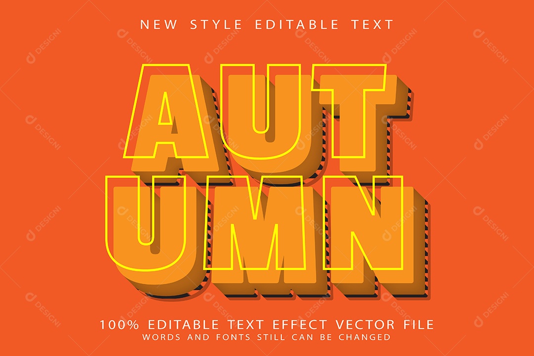 Efeito de Texto Outono Vetor EPS Editável