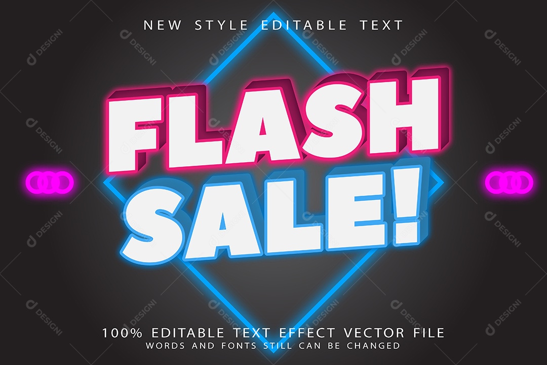 Efeito de Texto Venda Relâmpago Vetor EPS Editável