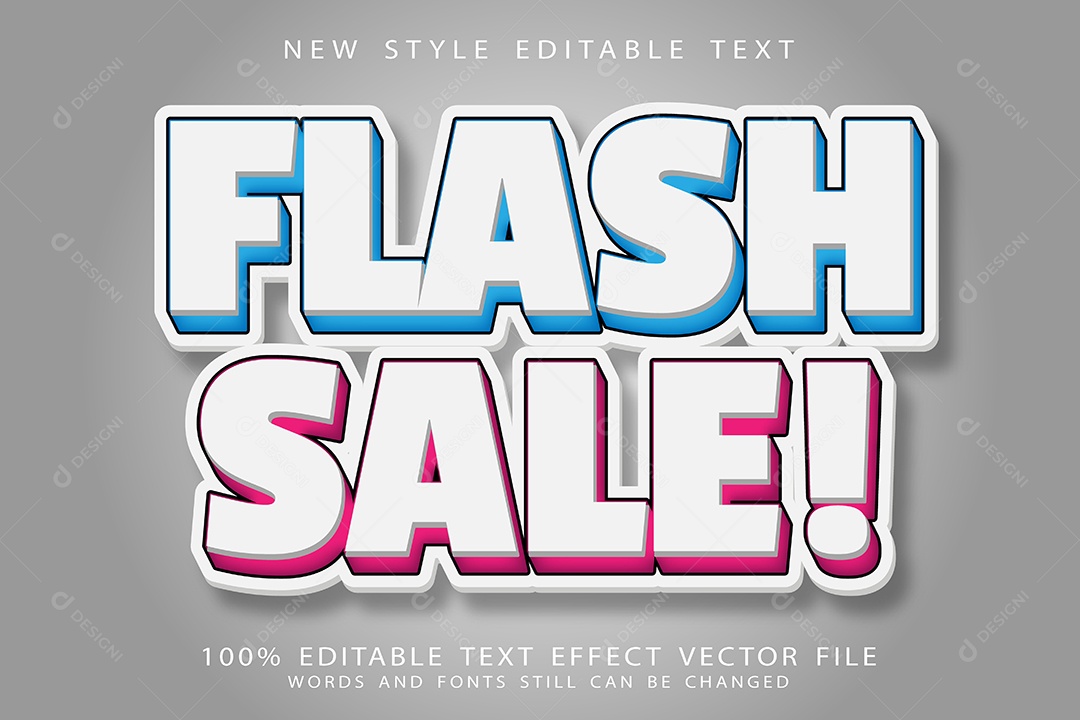 Efeito de Texto Venda Relâmpago Vetor EPS Editável