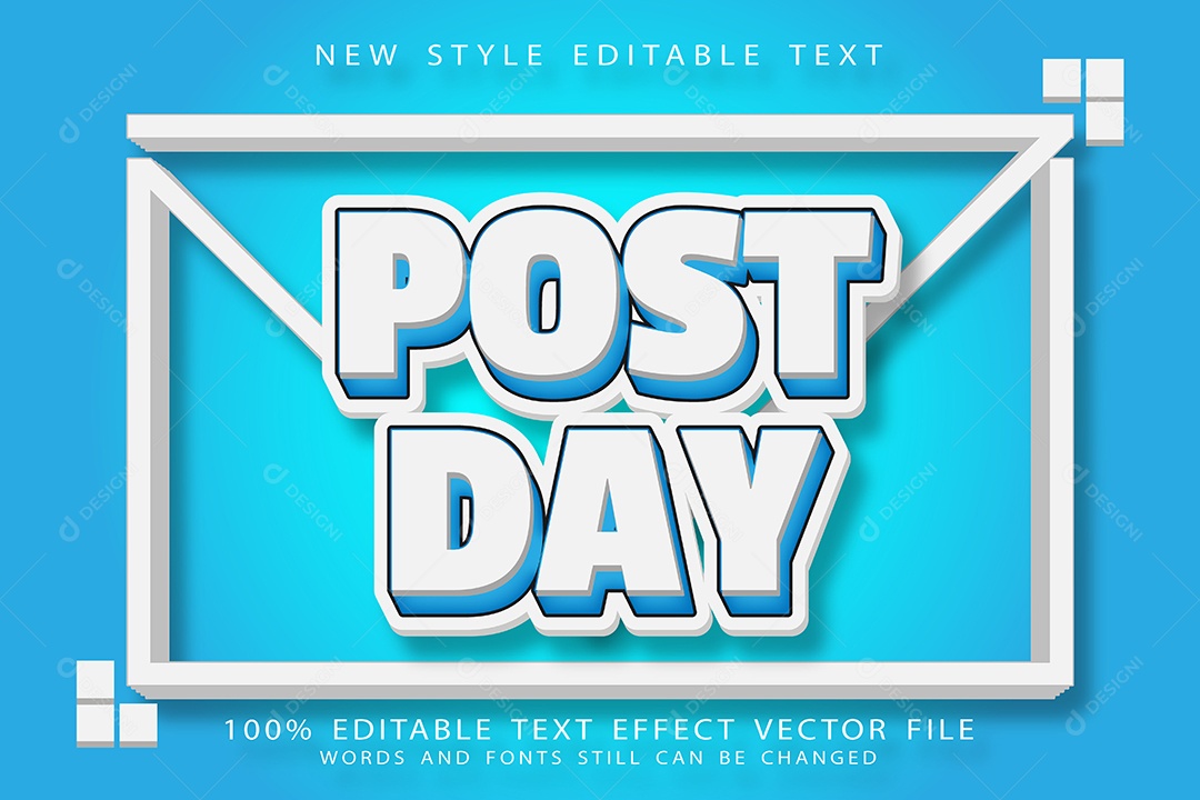 Efeito de Texto Dia de Postagem  Vetor EPS Editável