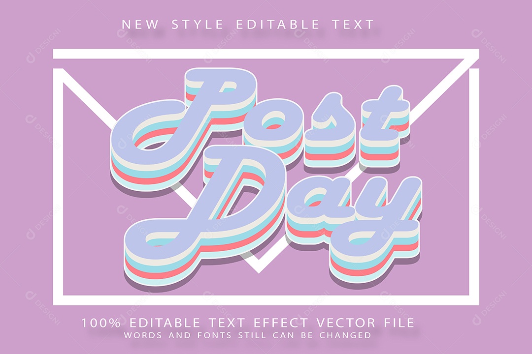Efeito de Texto Dia de Postagem Vetor EPS Editável
