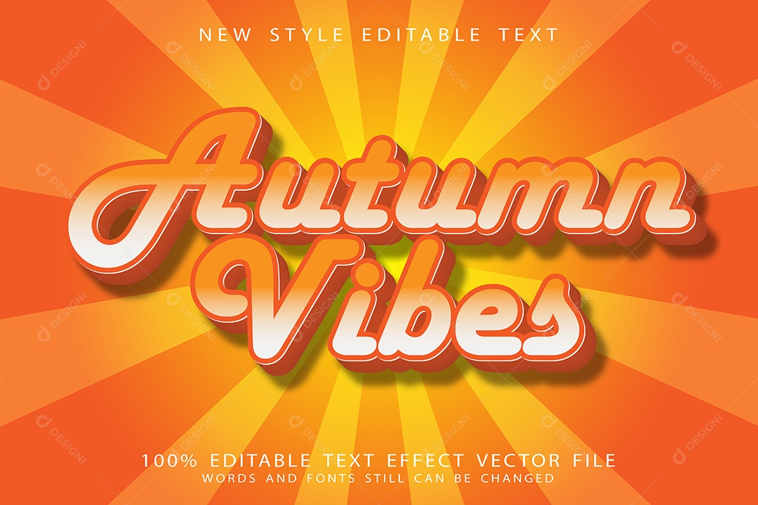 Efeito de Texto Vibrações de Outono Vetor EPS Editável