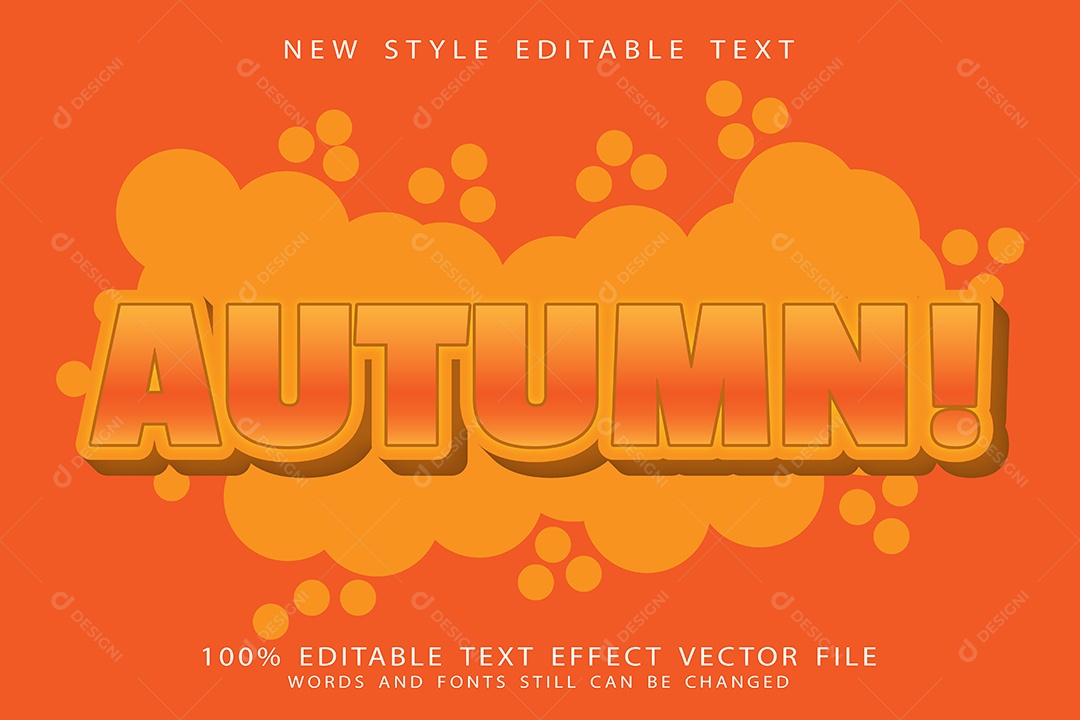 Efeito de Texto Outono Vetor EPS Editável