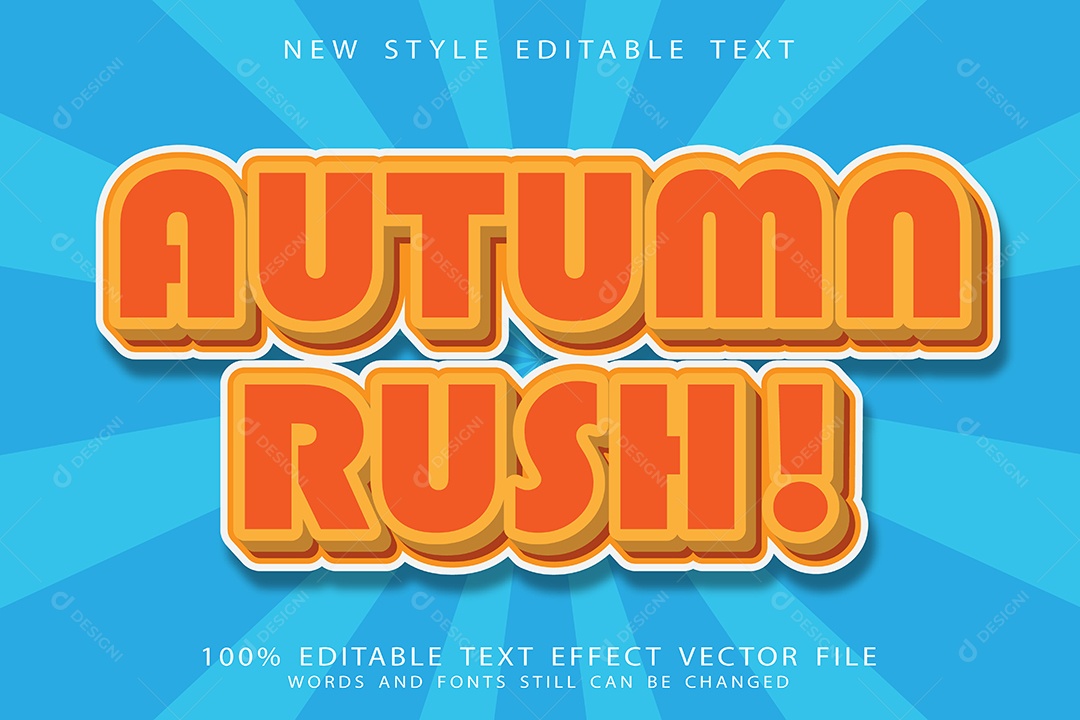 Efeito de Texto Corrida de Outono Vetor EPS Editável