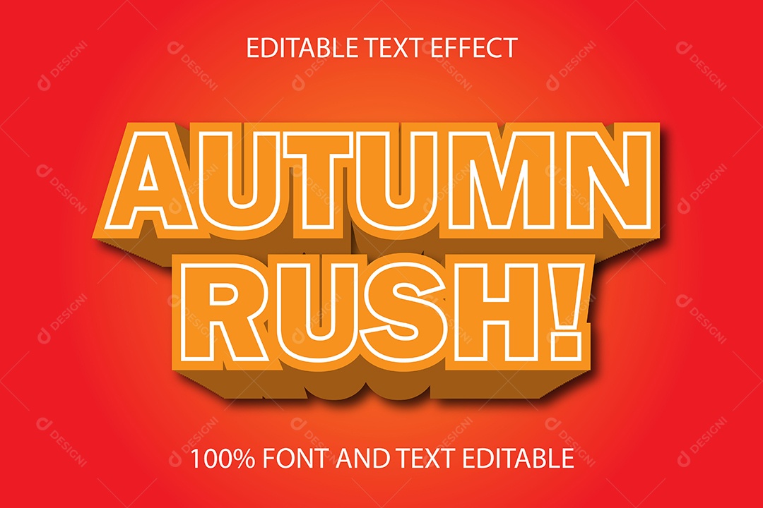 Efeito de Texto Corrida de Outono Vetor EPS Editável