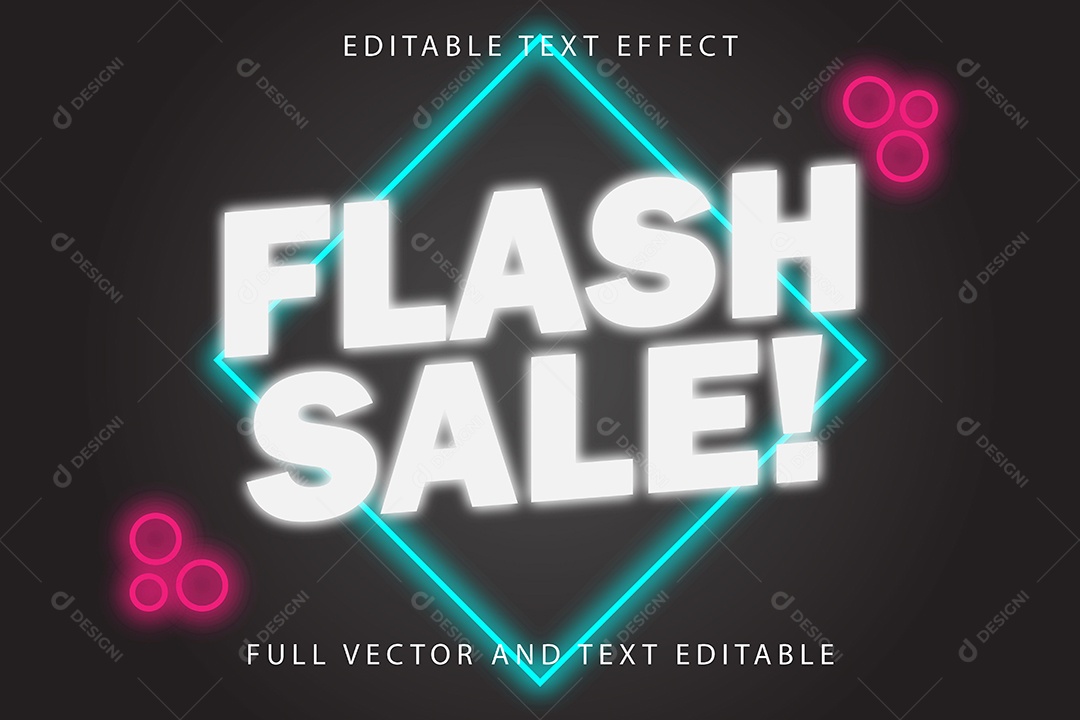 Efeito de Texto Venda Relâmpago Vetor EPS Editável