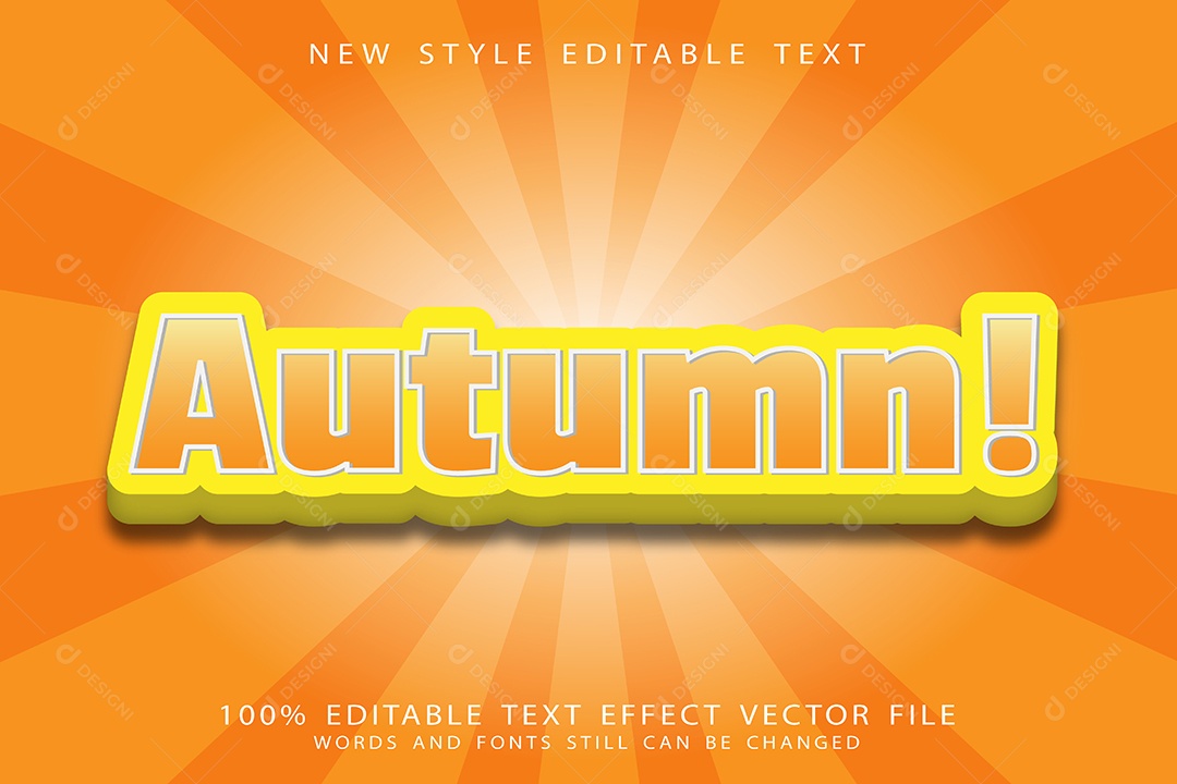 Efeito de Texto Outono Vetor EPS Editável