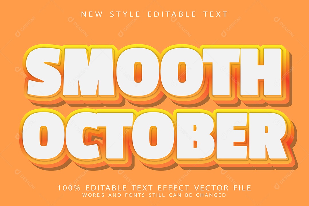 Efeito de Texto Outubro Suave Vetor EPS Editável