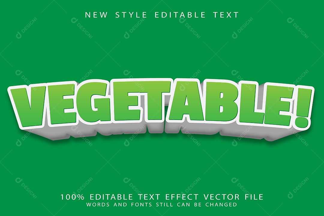 Efeito de Texto  Vegetal Vetor EPS Editável