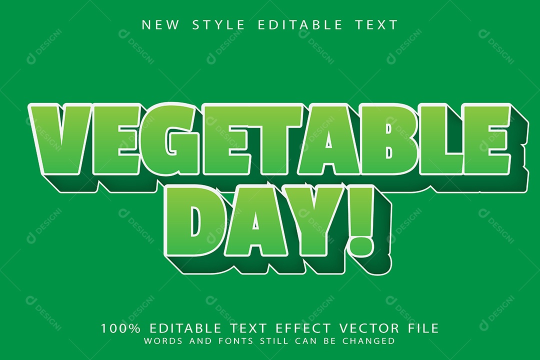 Efeito de Texto Dia Vegetal Vetor EPS Editável