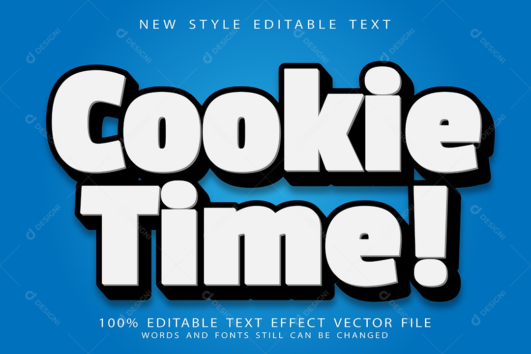 Efeito de Texto Hora do Biscoito Vetor EPS Editável